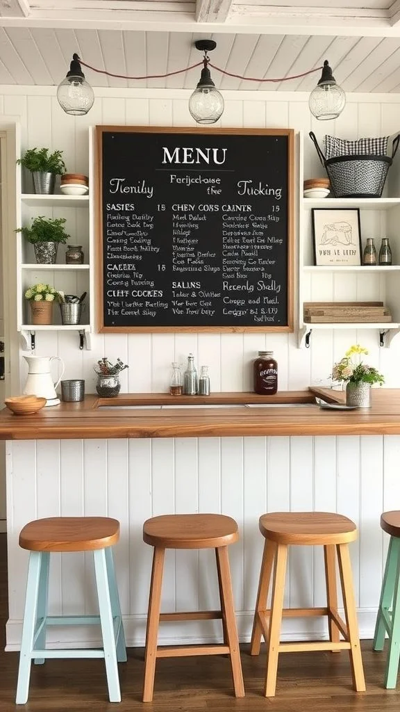 Country Farmhouse Bar With Menu Board
