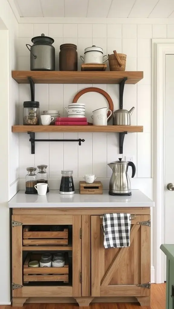 Country Kitchen Coffee Corner With Nostalgic Touches
