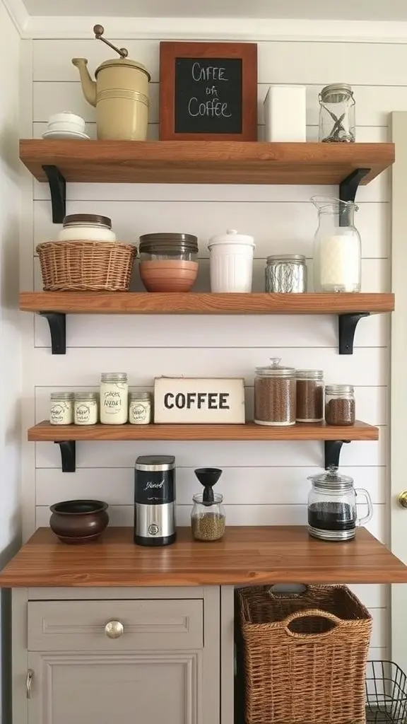 Country-Style Brew Corner With Exposed Storage