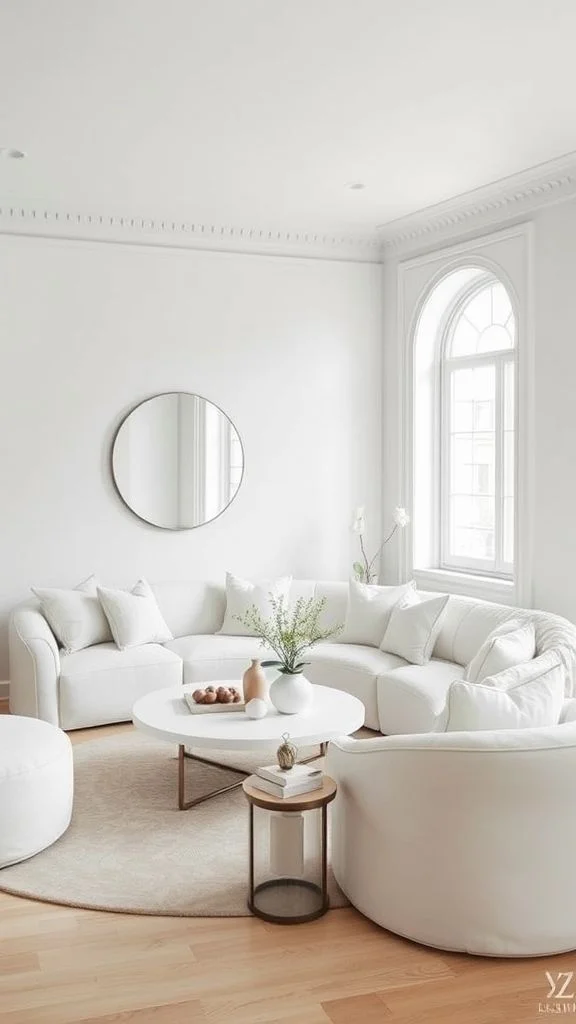 Curved Furniture in White Living Rooms
