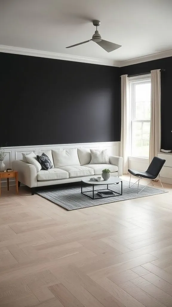 Dark Space With Pale Wood Underfoot
