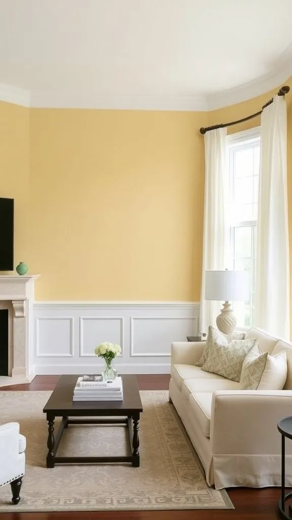 Dual-Tone Walls Yellow Lower White Upper
