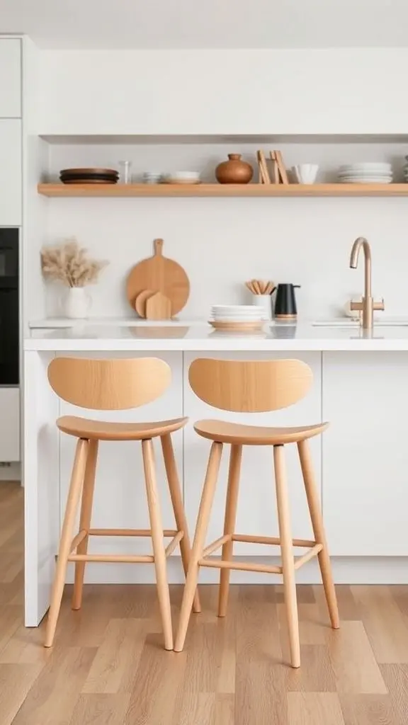 Ergonomic Scandinavian Stools With Curved Backs
