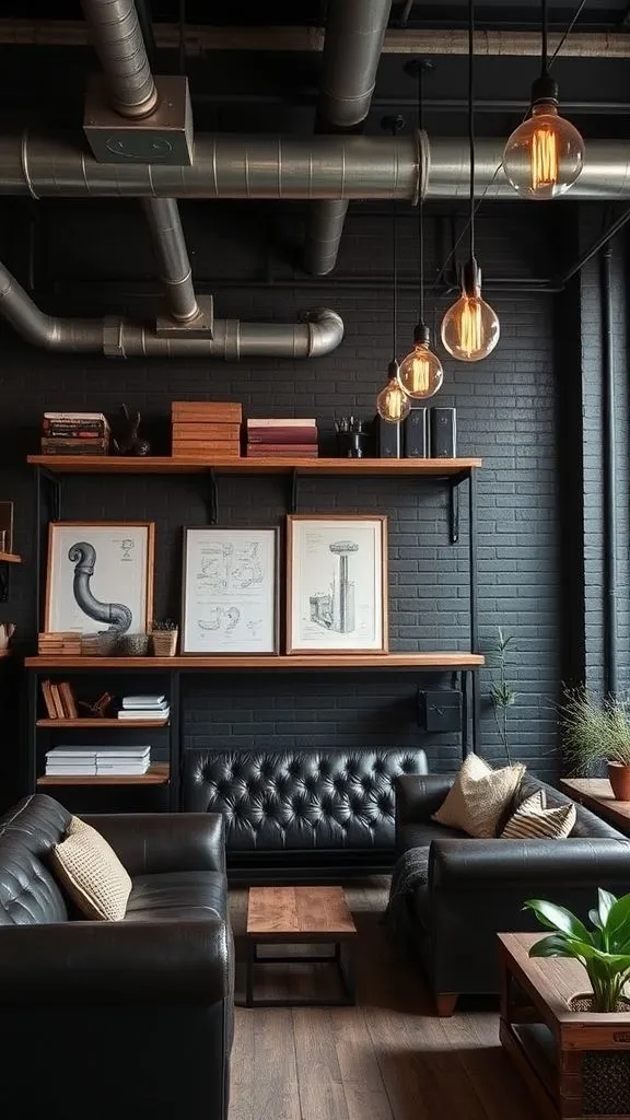 Factory-Inspired Dark Living Quarter
