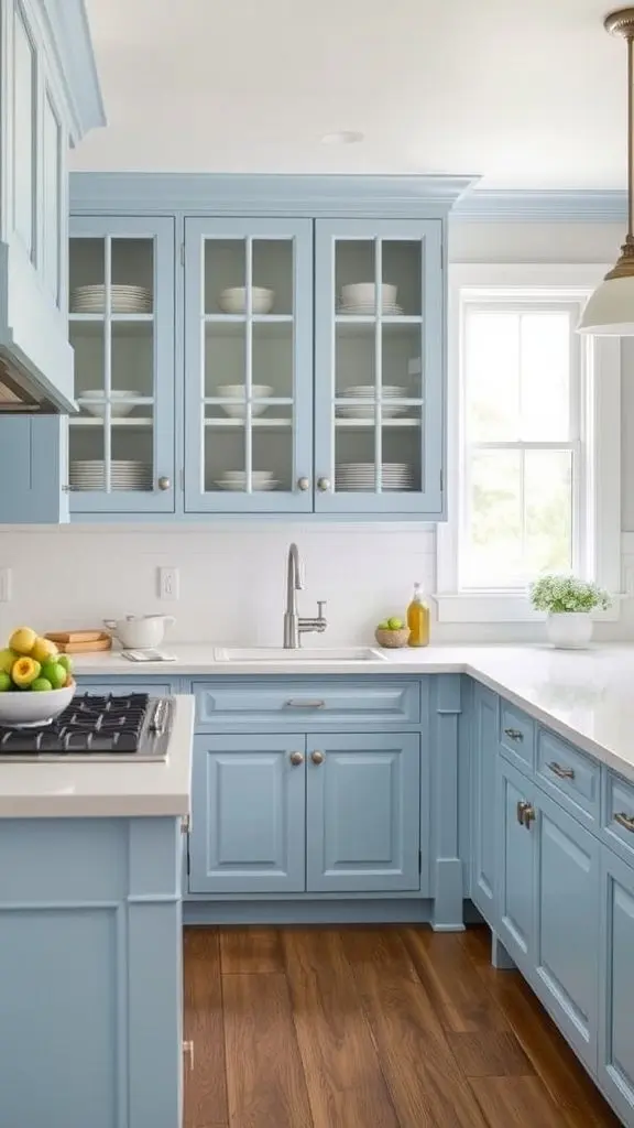 Gentle Blue Traditional Kitchen Style

