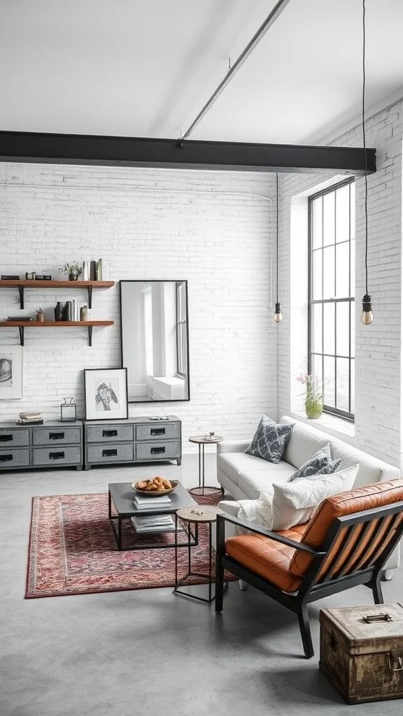 Industrial Loft Vibes in Small White Spaces

