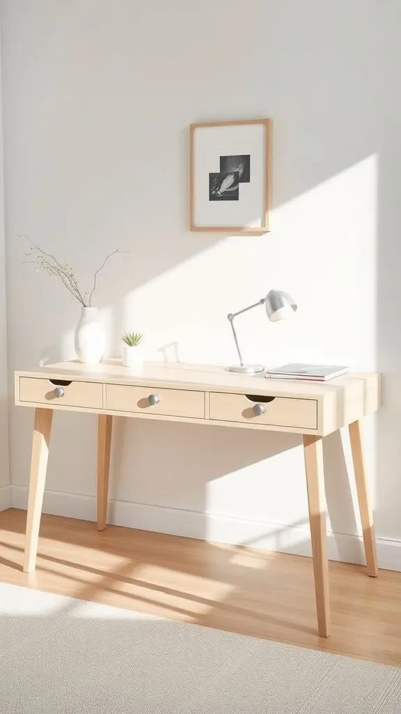 Light Birch Scandinavian Desk
