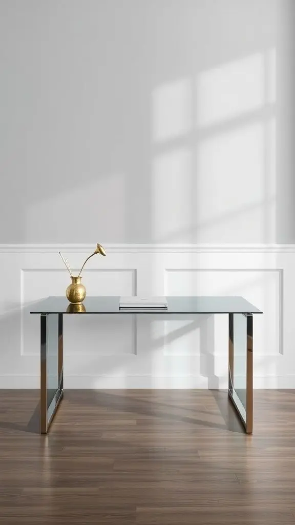Modern Dark Glass Desk
