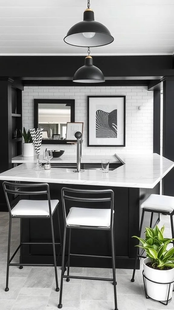  Monochrome Contemporary Bar Design
