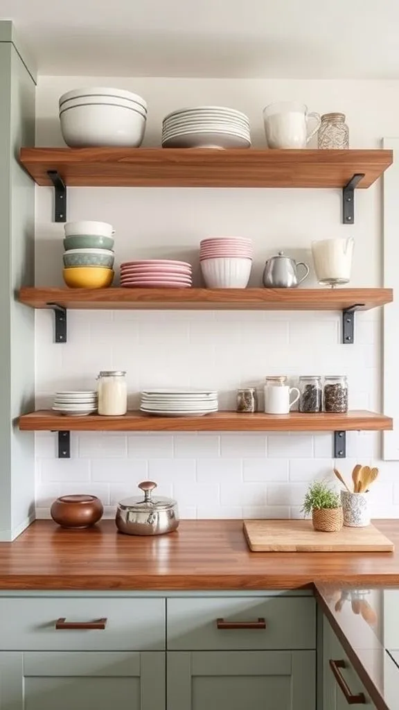 Open Storage Using Floating Shelves