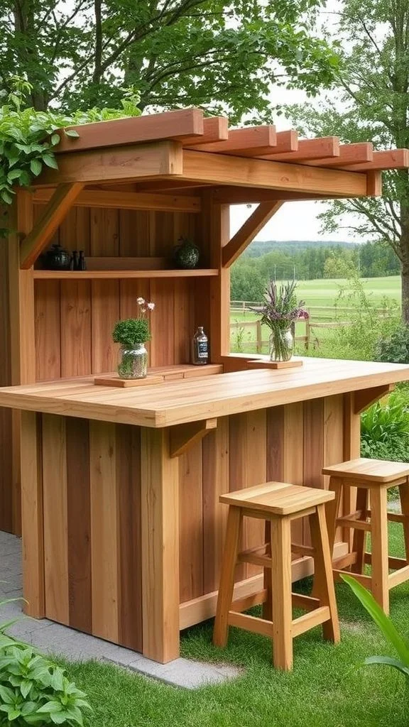 Organic Timber Bar With Landscape Views
