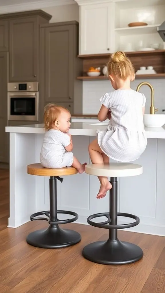 Safe And Sturdy Stools With Footrests For Kids
