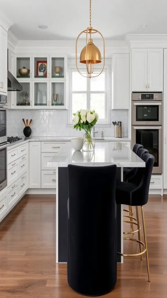Sophisticated Black Velvet Stools For Elegant Kitchens
