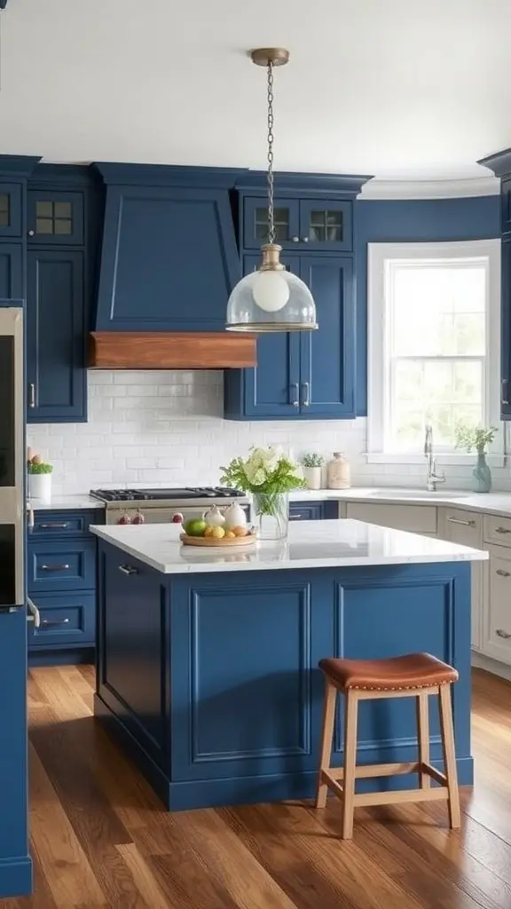 Statement Blue Kitchen Island Color Ideas
