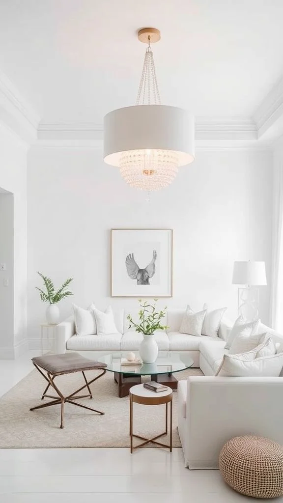 Striking Statement Lighting in All-White Rooms
