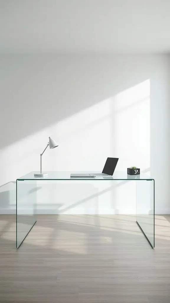 Transparent Glass Office Desk
