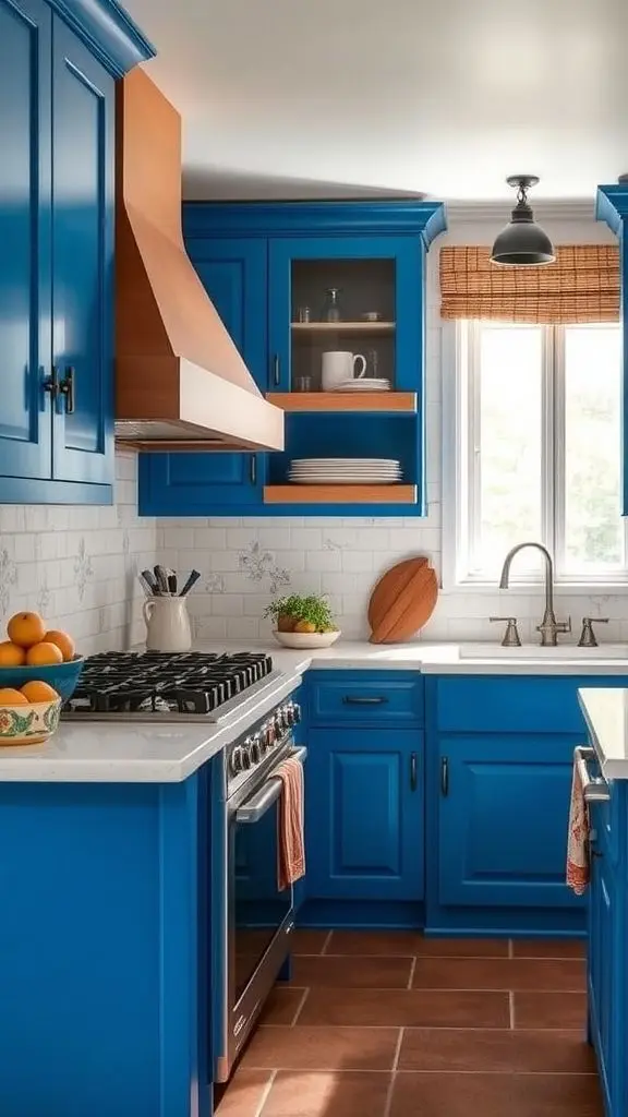 Vibrant Mediterranean-Inspired Azure Cabinets
