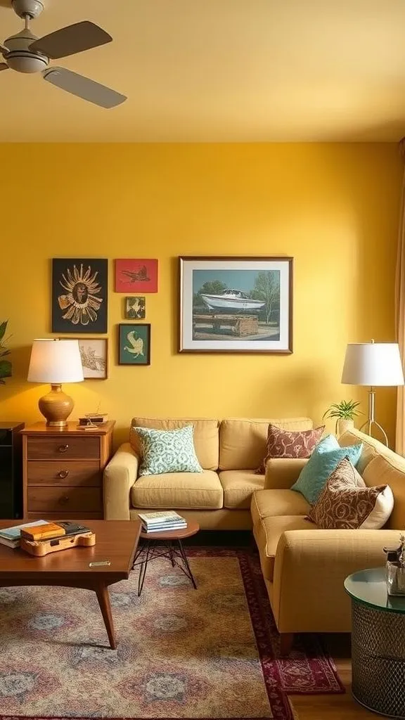 Vintage Vibes Yellow With Retro Furnishings
