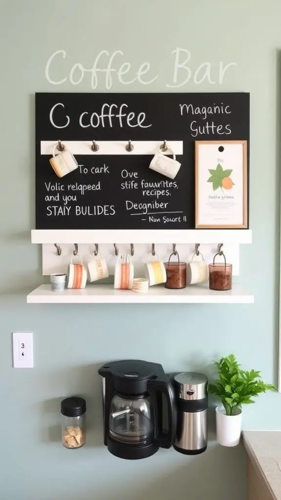 Wall-Mounted Coffee Display With Personal Touches
