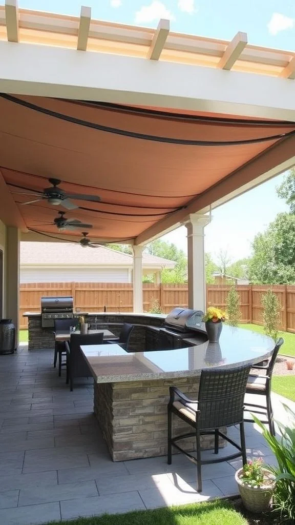 Weather-Adaptable Covered Bar Space
