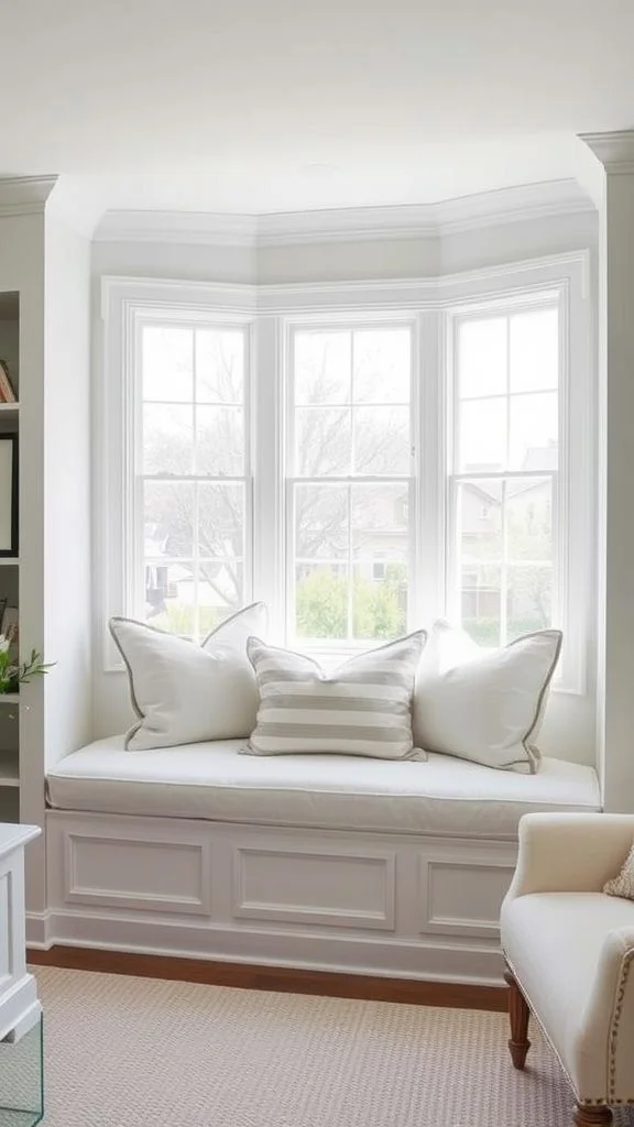 Window Seat Charm in Bay Window Living Rooms

