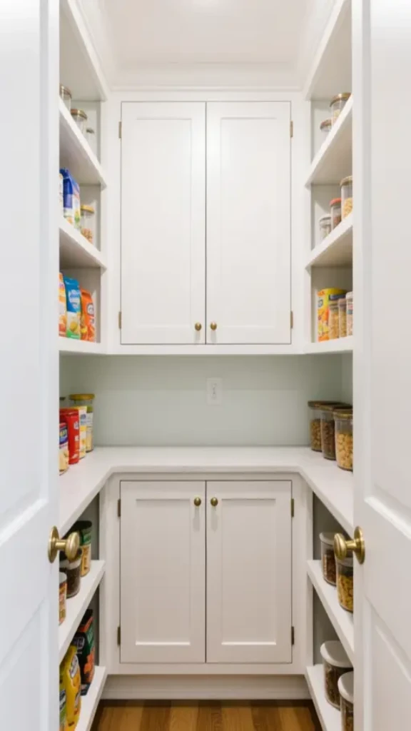Compact Walk-In With Classic White Cabinets