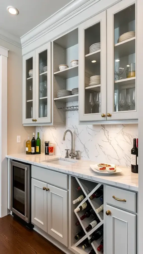 High-End Butler's Prep Area With Wine Display