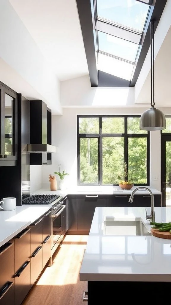 Light-Filled Modern Kitchen with Skylights
