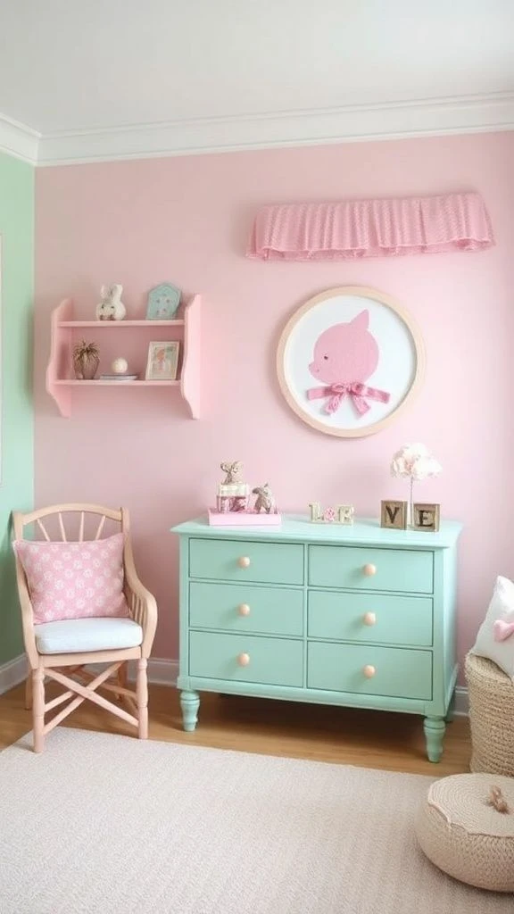 Mint Green Foundation With Blush Highlights
