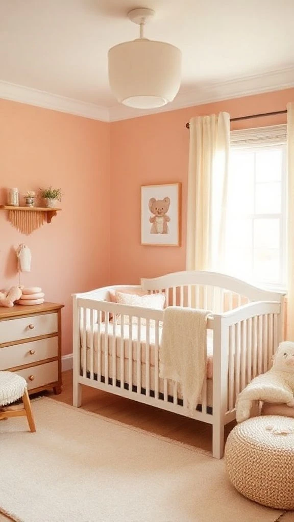 Peach Sorbet Nursery With Cream Undertones
