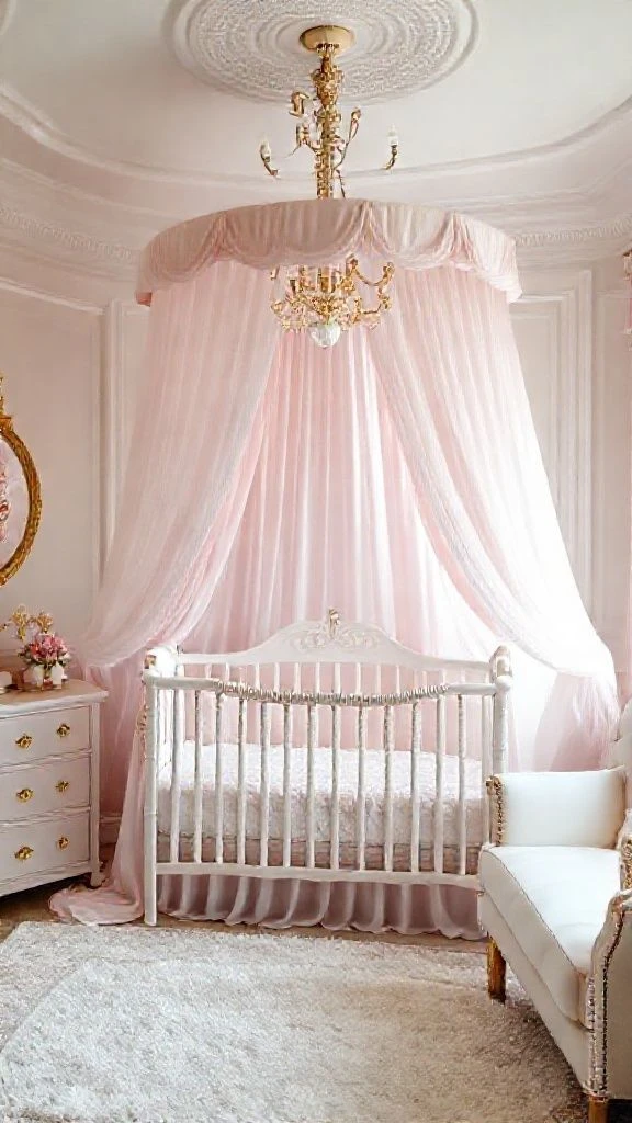 Royal Princess Retreat With Flowing Canopy
