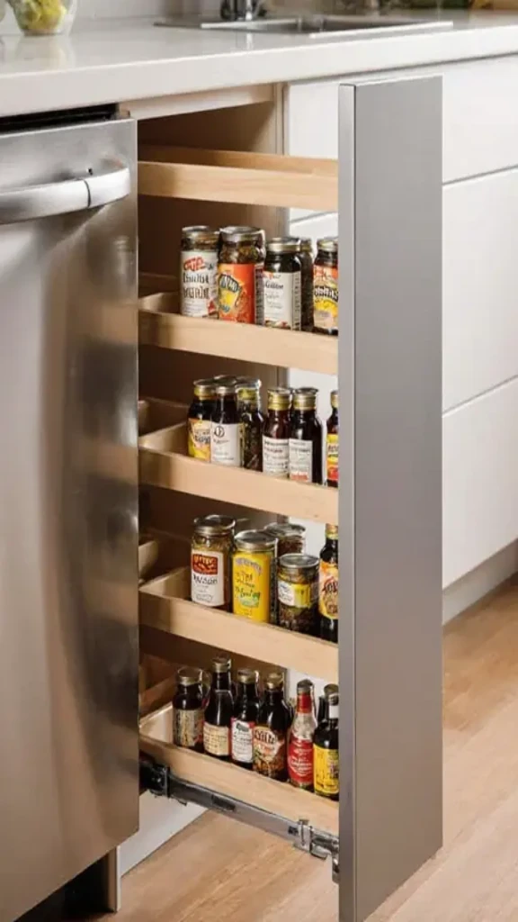 Slim Sliding Cabinet Between Counters