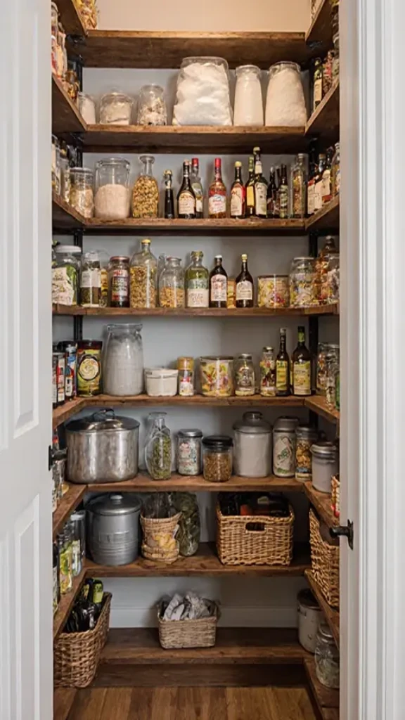 Walk-In Storage Room With Open Shelving