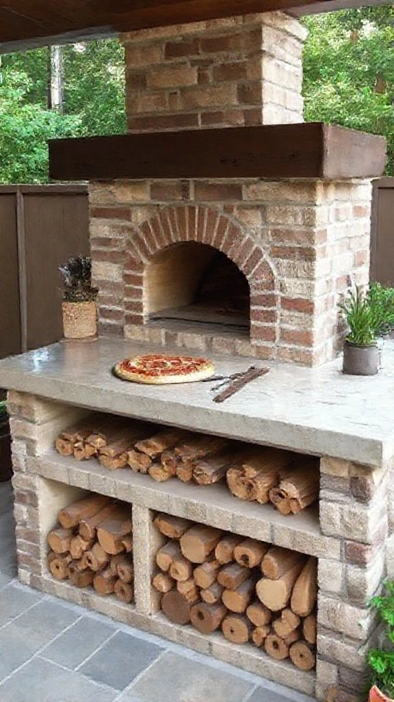 Artisan Pizza Kitchen With Firewood Cubby
