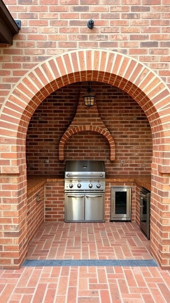 Classic Brick Kitchen With Curved Arches
