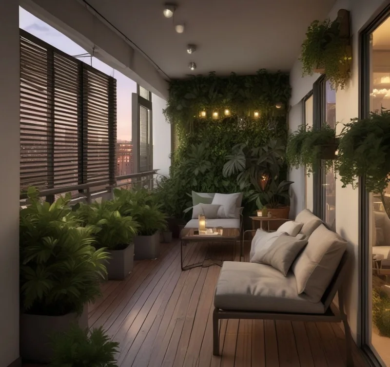 Combine Greenery with Ambient Lighting
