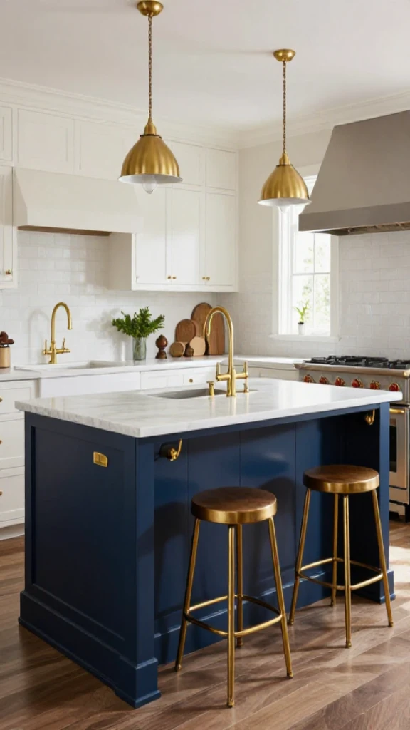 Deep Blue Island Enhanced With Golden Hardware