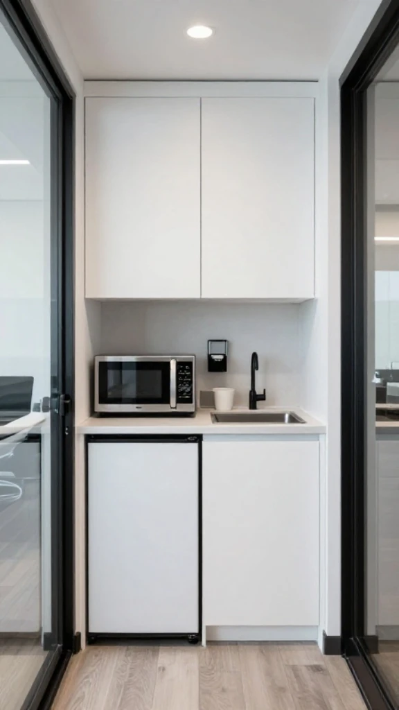 Discreet Office Kitchenette Behind Closed Doors