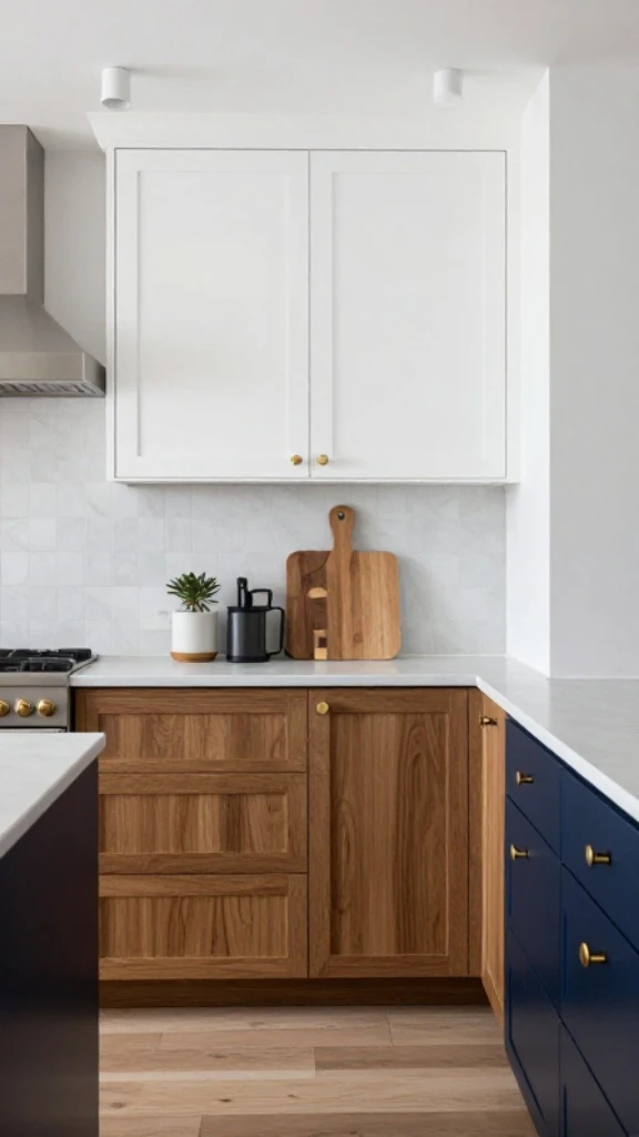 Dual-Tone Kitchen with Contrasting Cabinets