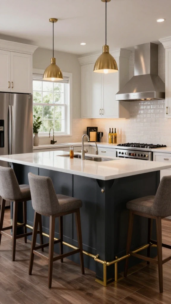 Grand Entertainer's Kitchen Featuring Bar-Style Island