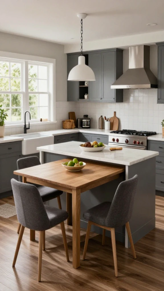 Kitchen Featuring Built-In Eating Island Zone