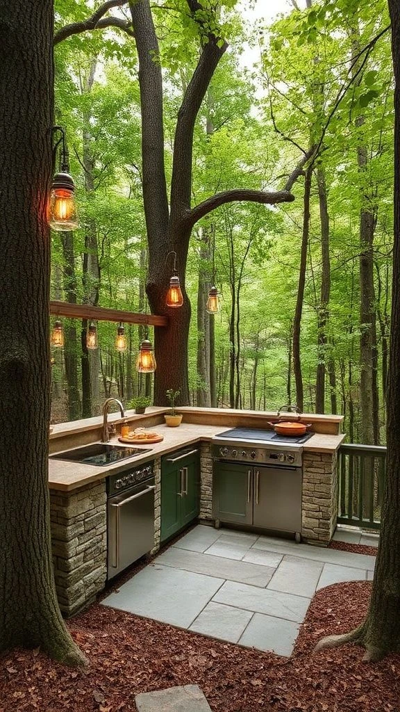 Nature-Integrated Forest Kitchen
