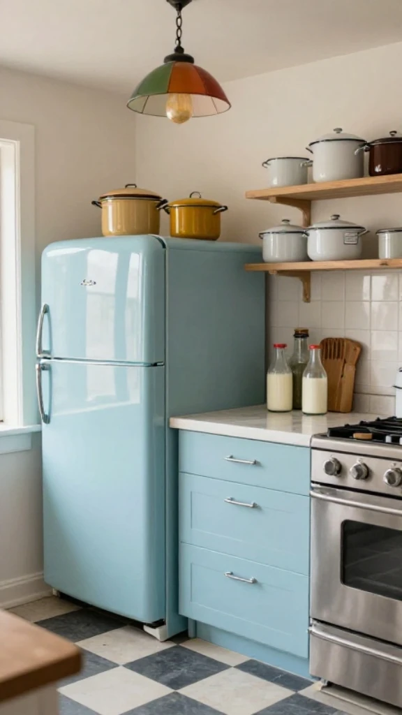 Retro-Themed Kitchen with Classic Details
