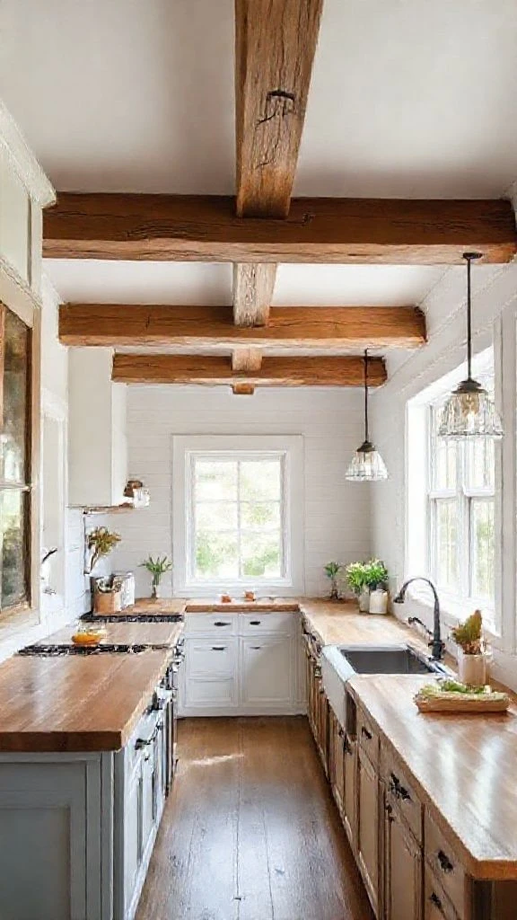 Rustic Charm with Wooden Ceiling Beams