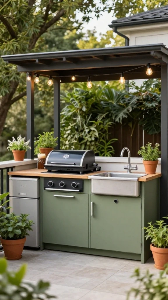 Small Exterior Cooking Area for Balconies