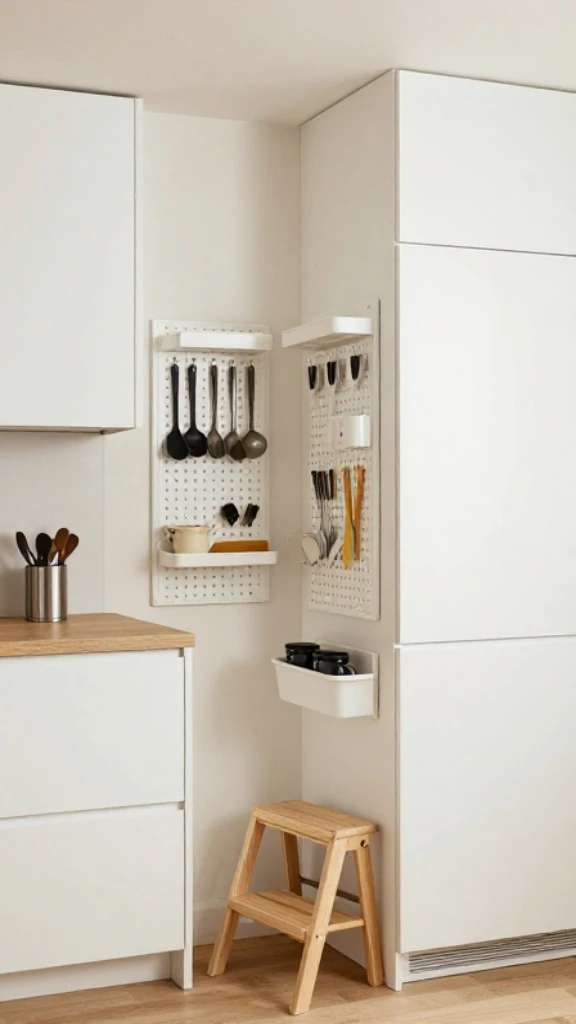 Smart Kitchen with Upward Storage Solutions