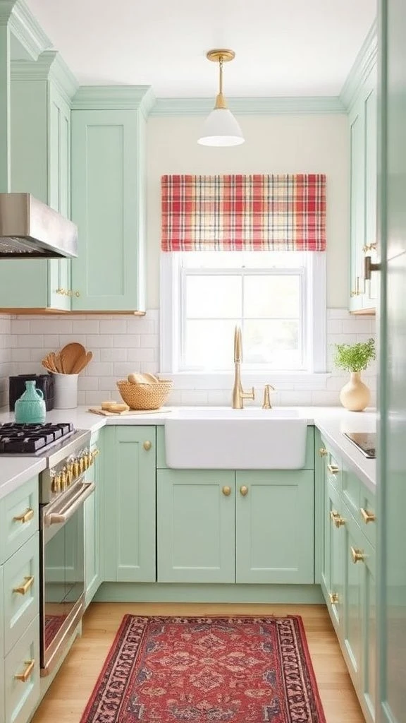 Soft Green or Blue Cabinets