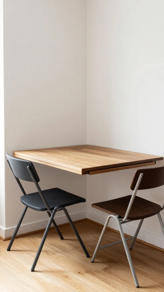 Space-Saving Design with Collapsible Dining Area