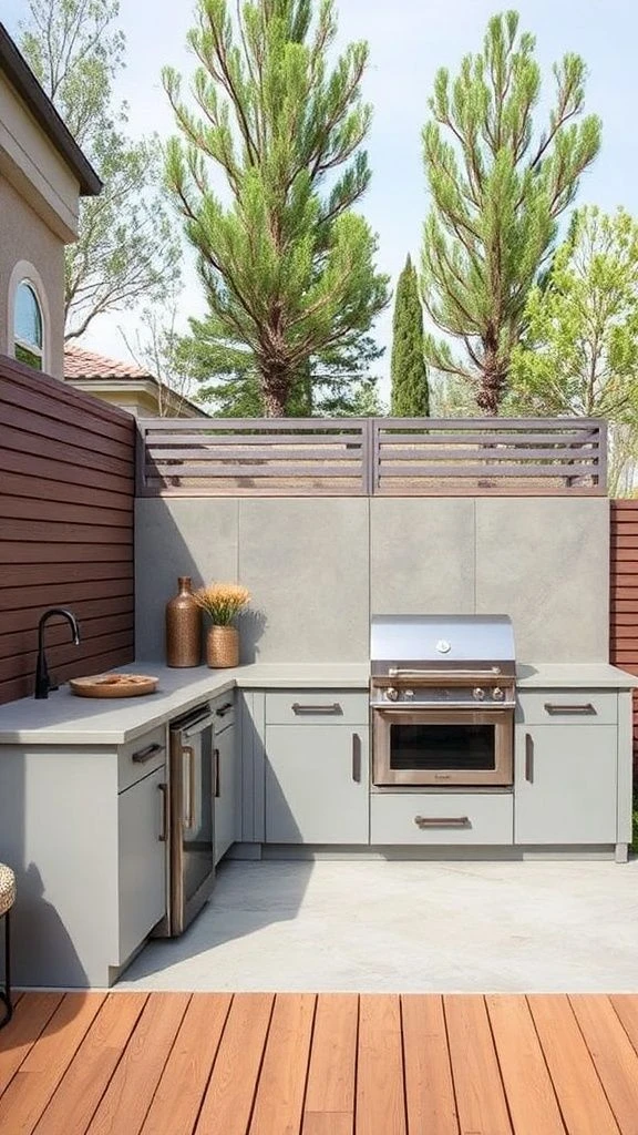 Streamlined Kitchen With Screening Partition
