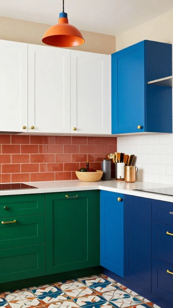 Vibrant City Kitchen with Striking Color Choices